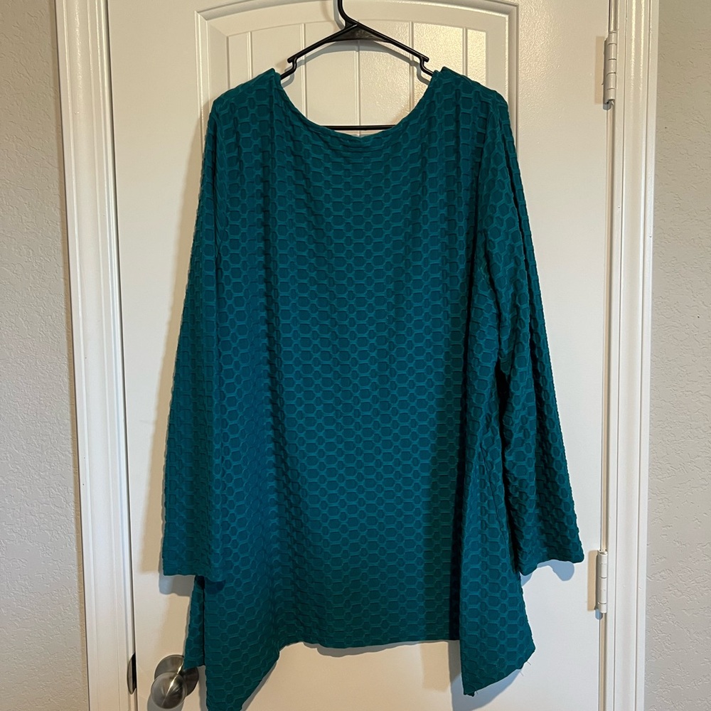 Ruby Rd. Teal Textured Tunic - Picture 3 of 4